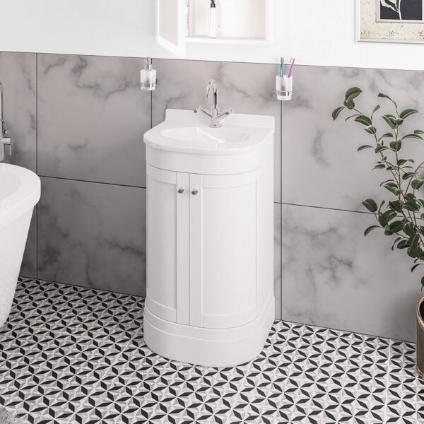 Eastbrook Hardwick 2 Door Floorstanding Vanity Unit With Quartz Basin 510mm Wide 1 TH