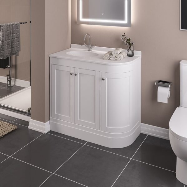 Eastbrook Hardwick 3 Door Floorstanding Vanity Unit With Polymarble Basin 912mm Wide 1 TH