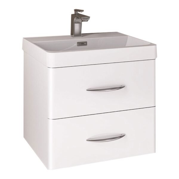 Eastbrook Cavone 2 Drawer Wall Hung Vanity Unit With Basin 500mm Wide 1 Tap Hole