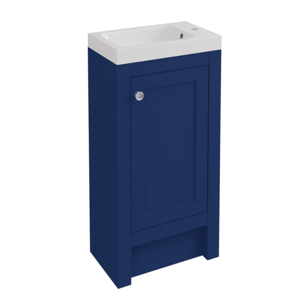 Eastbrook Hardwick 1 Door Floor Standing Vanity Unit With Basin 390mm Wide 1 Tap Hole Colbalt Blue