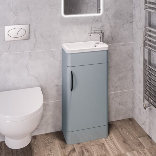 Eastbrook Cavone 1 Door Cloakroom Floorstanding Vanity Unit With Basin 1 RH TH - Image 4