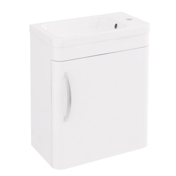 Eastbrook Cavone 1 Door Cloakroom Wall Hung Vanity Unit With Basin 400mm Wide 1 RH TH