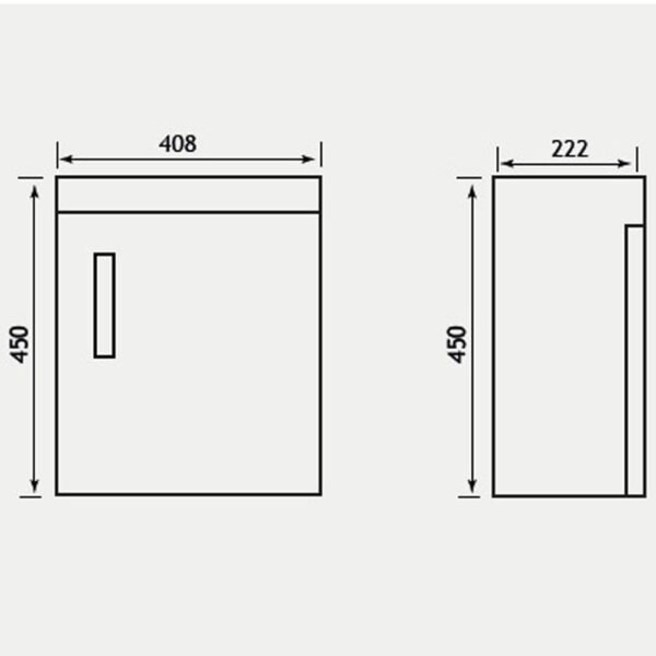 Eastbrook Cavone 1 Door Cloakroom Wall Hung Vanity Unit With Basin 400mm Wide 1 RH TH - Image 4