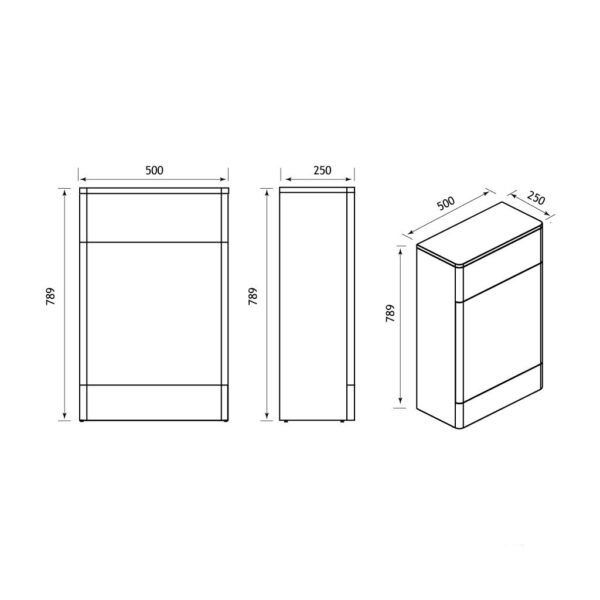 Eastbrook Cavone WC Unit 500mm Wide High Gloss White - Image 3