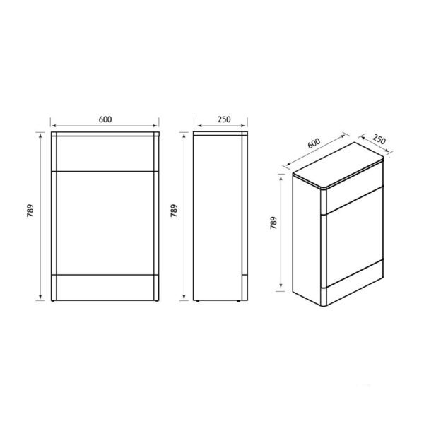 Eastbrook Cavone WC Unit 600mm Wide - Image 2