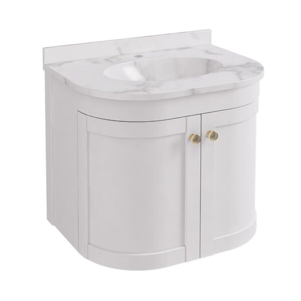 Eastbrook Hardwick 2 Door Curved Wall Hung Vanity Unit With Polymarble Basin 1 TH