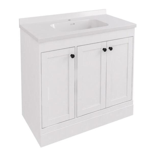 Eastbrook Hardwick 3 Door Floorstanding Vanity Unit With Quartz Basin 890mm Wide 1 TH