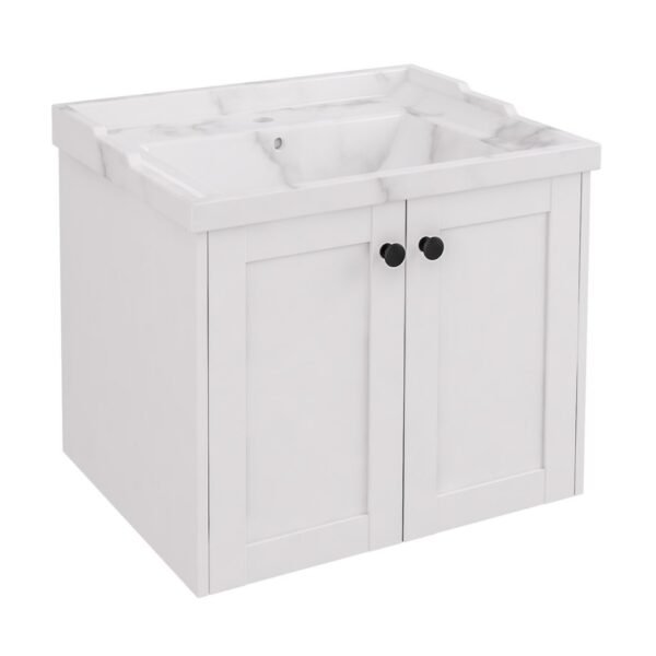 Eastbrook Hardwick 2 Door Wall Hung Vanity Unit With Ceramic Basin 590mm Wide 1 TH