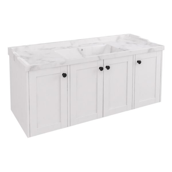 Eastbrook Hardwick 4 Door Wall Hung Vanity Unit With Polymarble Basin 1190mm Wide 1 TH