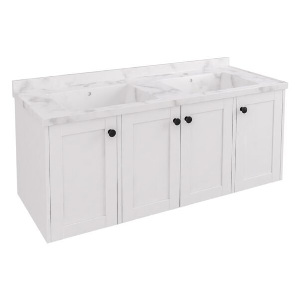 Eastbrook Hardwick 4 Door Wall Hung Vanity Unit With Quartz Double Basin 1190mm Wide 1 TH
