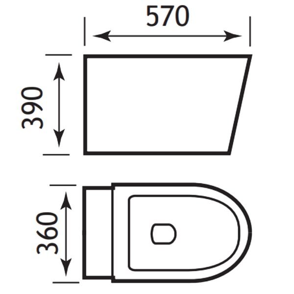 Eastbrook Seine Wall Hung Toilet With Soft Close Seat White - Image 2