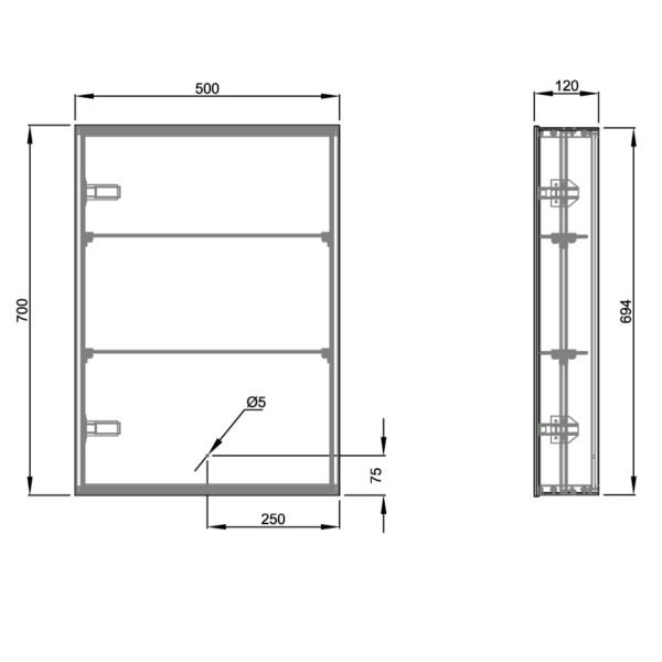 Eastbrook Ravini 1 Door Non Illuminated Mirror Cabinet White - Image 3