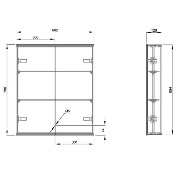Eastbrook Bosini 2 Door Non Illuminated Mirror Cabinet White - Image 2