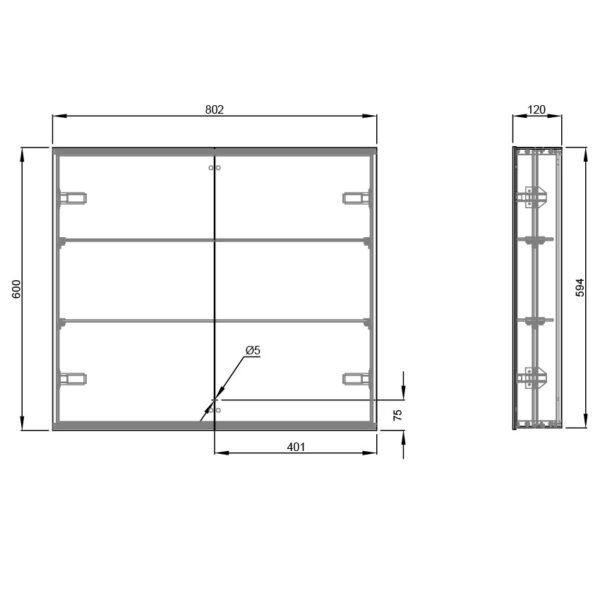 Eastbrook Bosini 2 Door Non Illuminated Mirror Cabinet White - Image 3