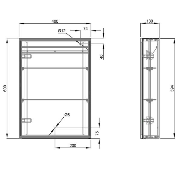 Eastbrook Caldini 1 Door Illuminated Mirror Cabinet White - Image 3