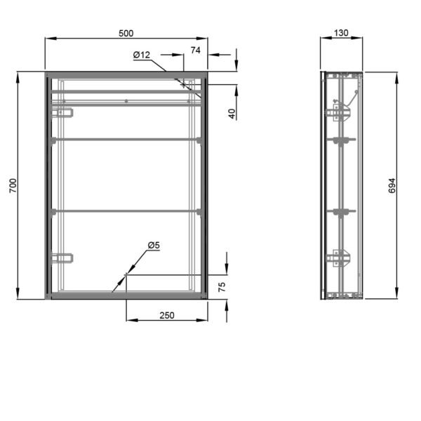 Eastbrook Caldini 1 Door Illuminated Mirror Cabinet White - Image 4