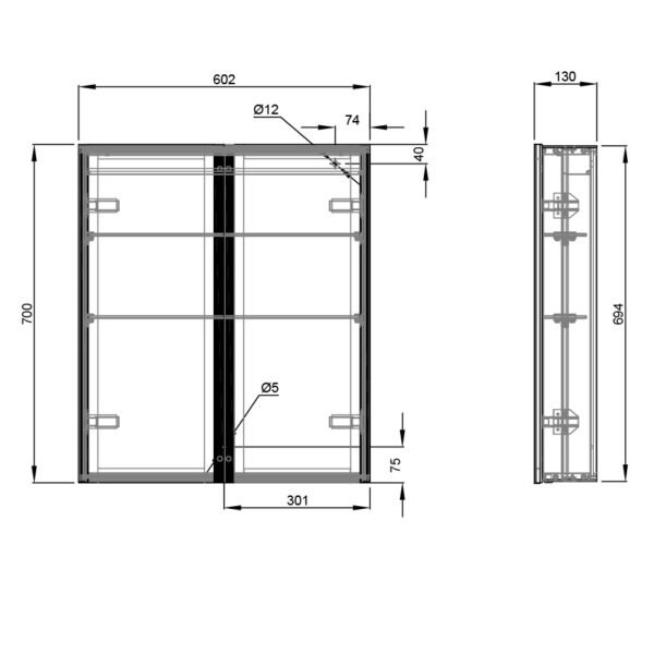 Eastbrook Caldini 2 Door Illuminated Mirror Cabinet White - Image 2