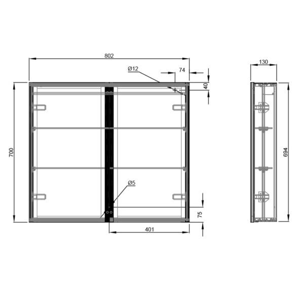 Eastbrook Caldini 2 Door Illuminated Mirror Cabinet White - Image 3