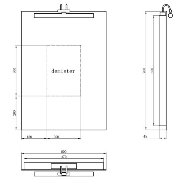 Eastbrook Ovada Illuminated Mirror With Light 700mm x 500mm - Image 2