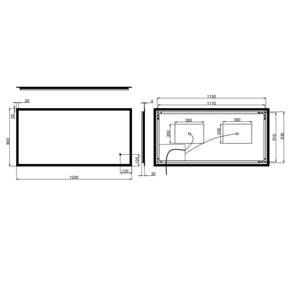 Eastbrook Vernay Rectangular Illuminated Mirror - Image 4