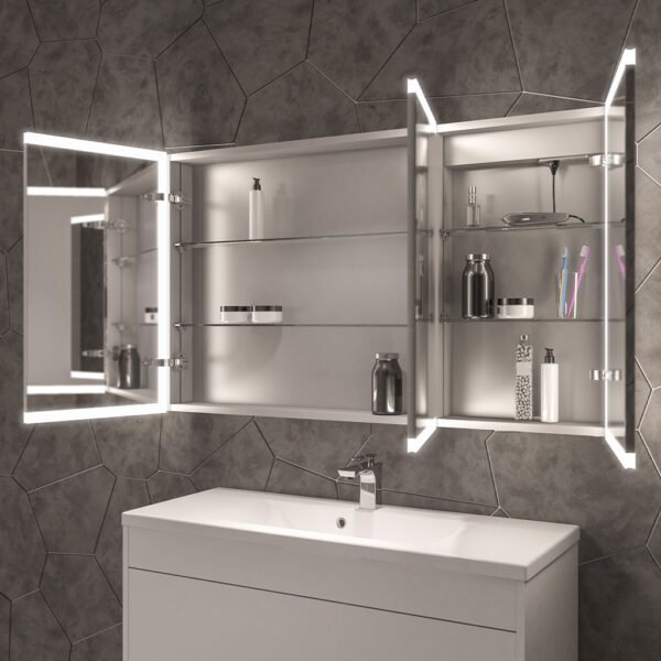 Eastbrook Cassio 3 Door Illuminated Mirror Cabinet 700mm x 1200mm