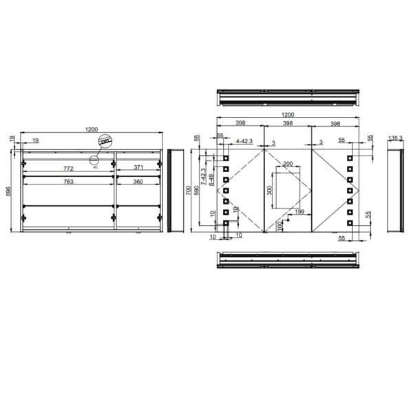 Eastbrook Chiana 3 Door LED Illuminated Mirror Cabinet 1200mm x 700mm - Image 2