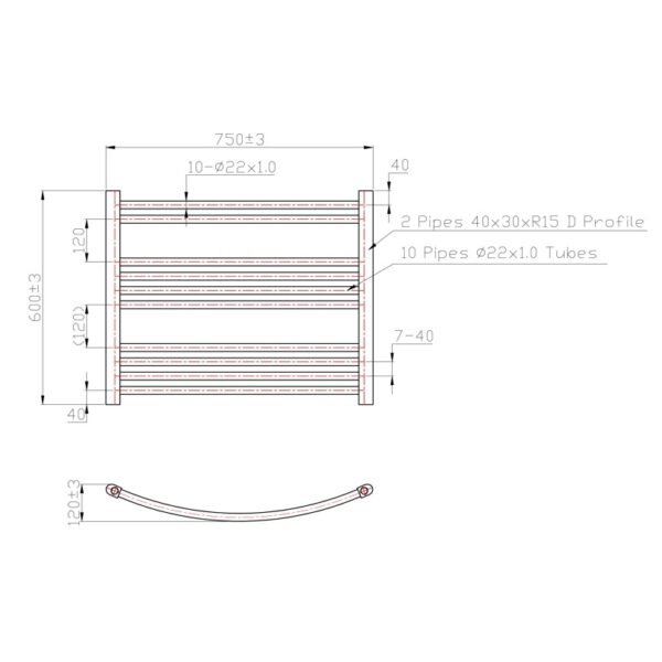 Eastbrook Wendover Curved Heated Towel Rail Chrome - Image 30