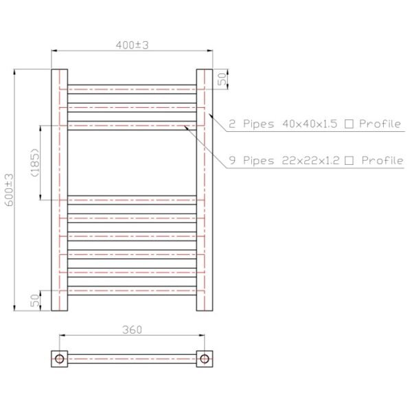 Eastbrook Biava Straight Heated Towel Rail Chrome - Image 3