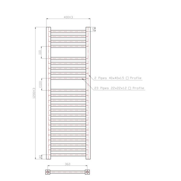 Eastbrook Biava Straight Heated Towel Rail Chrome - Image 14