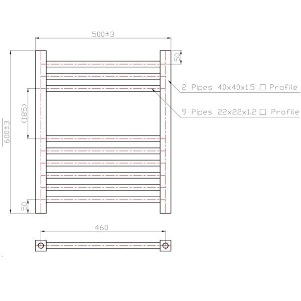 Eastbrook Biava Straight Heated Towel Rail Chrome - Image 12