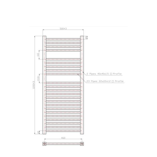 Eastbrook Biava Straight Heated Towel Rail Chrome - Image 15