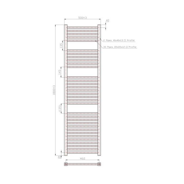 Eastbrook Biava Straight Heated Towel Rail Chrome - Image 18