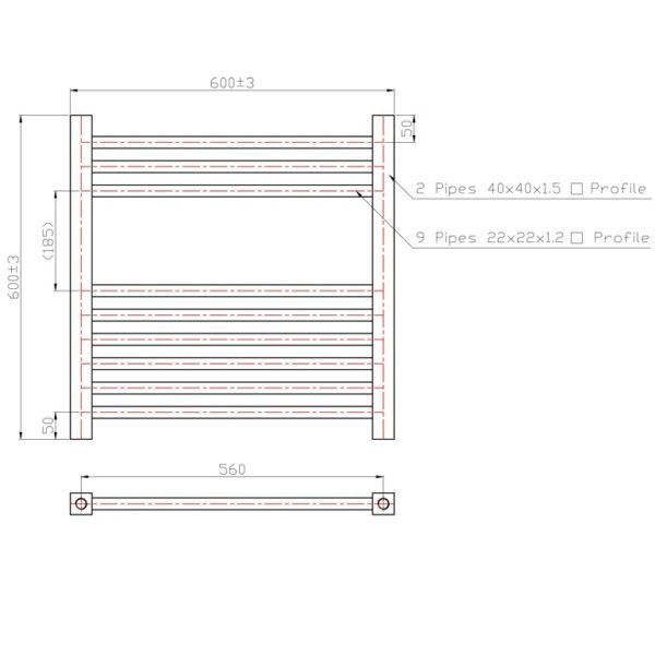 Eastbrook Biava Straight Heated Towel Rail Chrome - Image 13