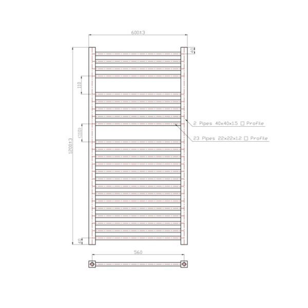 Eastbrook Biava Straight Heated Towel Rail Chrome - Image 16
