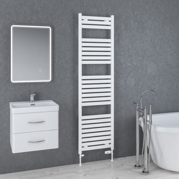 Eastbrook Staverton Straight Heated Towel Rail White - Image 9