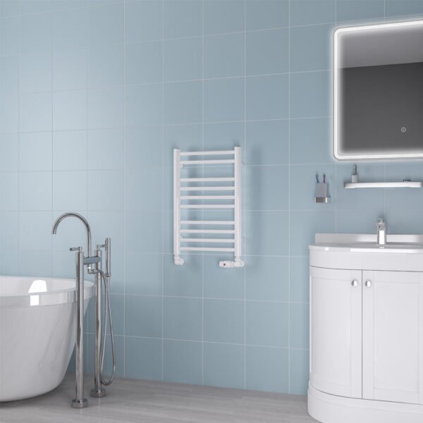 Eastbrook Biava Round Straight Heated Towel Rail White - Image 2