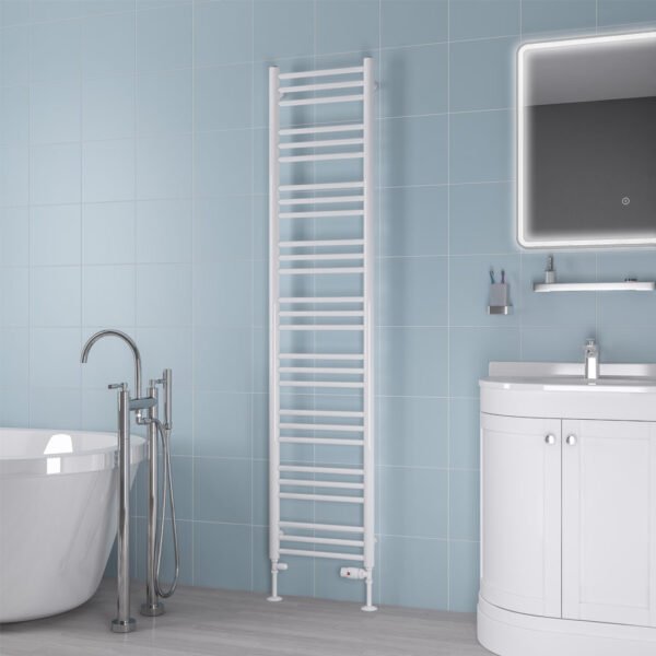 Eastbrook Biava Round Straight Heated Towel Rail White - Image 8
