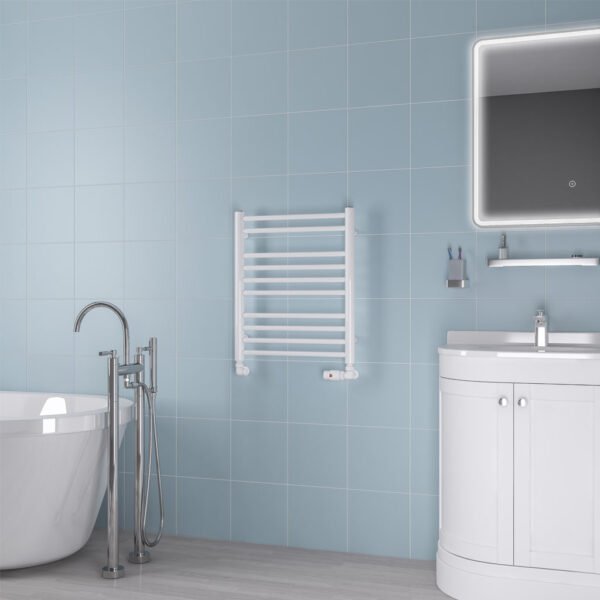 Eastbrook Biava Round Straight Heated Towel Rail White - Image 3