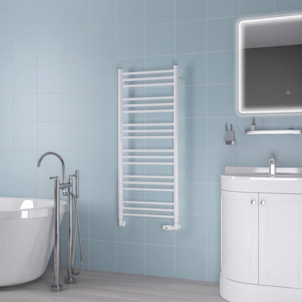 Eastbrook Biava Round Straight Heated Towel Rail White - Image 6