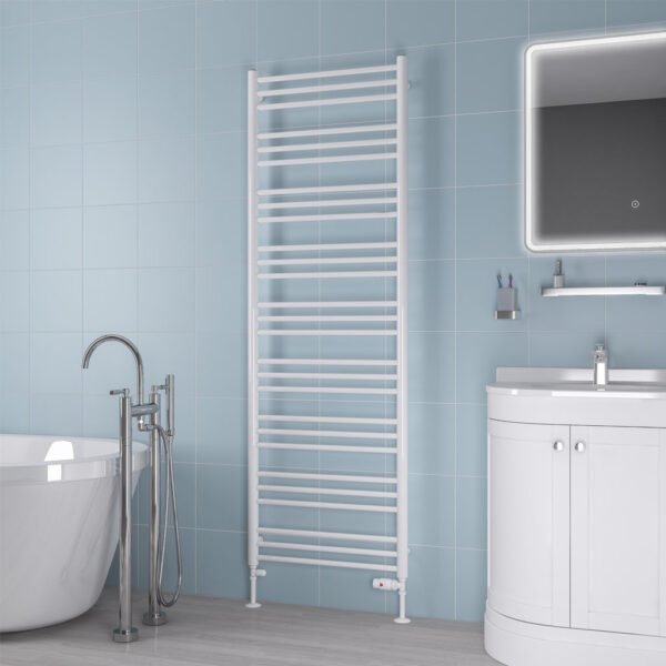 Eastbrook Biava Round Straight Heated Towel Rail White - Image 10