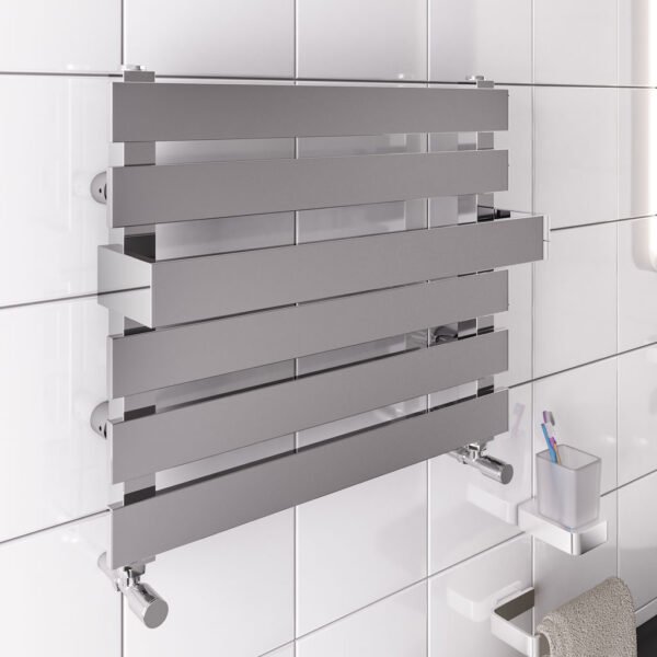 Eastbrook Ascona Designer Heated Towel Rail 420mm x 500mm Polished Stainless Steel - Image 2