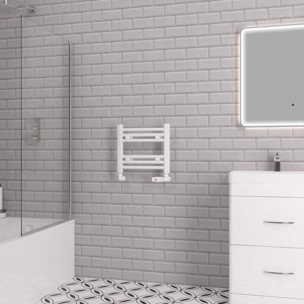 Eastbrook Biava Multirail Curved Heated Towel Rail Gloss White