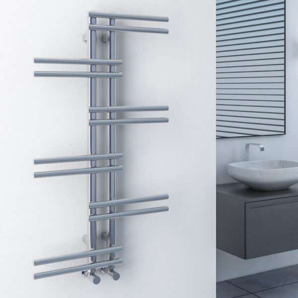 Eastbrook Pesaro Designer Heated Towel Rail 1005mm x 550mm Chrome - Image 2