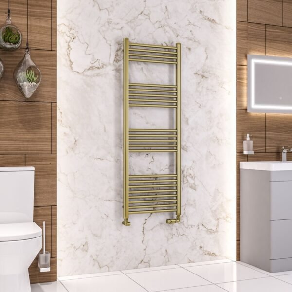 Eastbrook Wendover Straight Heated Towel Rail Brushed Brass - Image 17