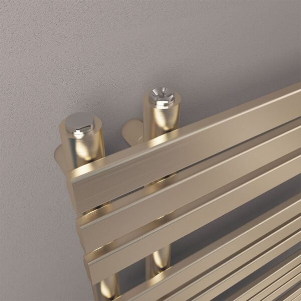 Eastbrook Leonardo Straight Designer Heated Towel Rail Brushed Brass - Image 3