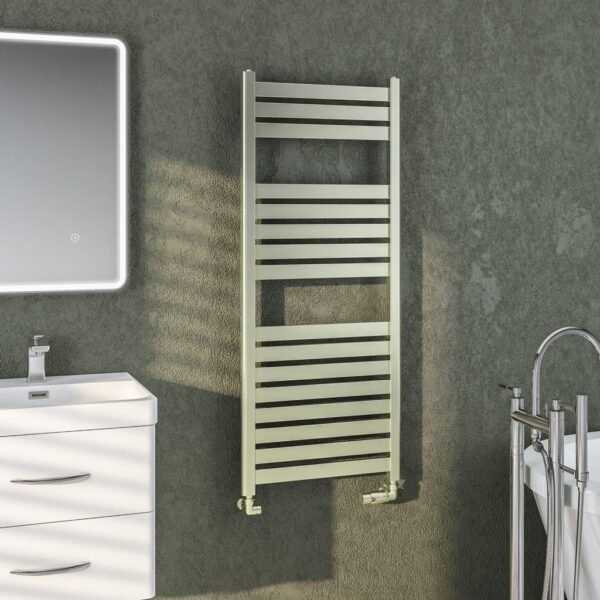Eastbrook Staverton Straight Designer Heated Towel Rail Brushed Brass - Image 2