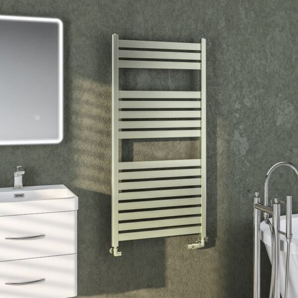 Eastbrook Staverton Straight Designer Heated Towel Rail Brushed Brass - Image 4