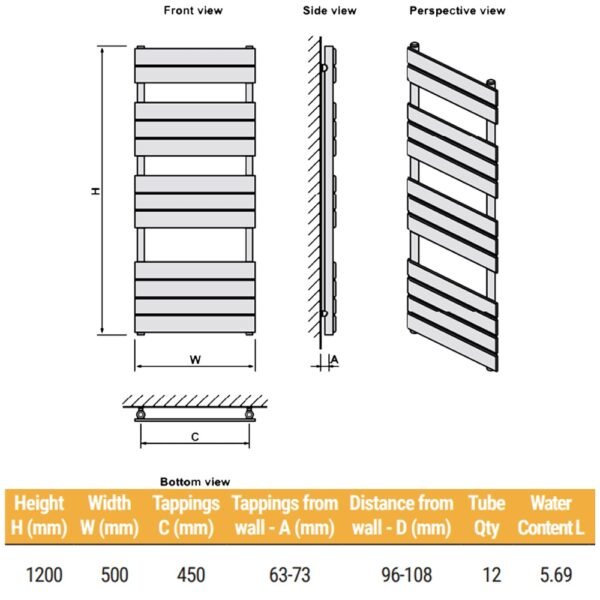 Eastbrook Staverton Tube On Tube Straight Designer Heated Towel Rail Brushed Brass - Image 5