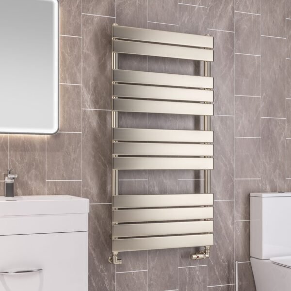 Eastbrook Staverton Tube On Tube Straight Designer Heated Towel Rail Brushed Brass - Image 4