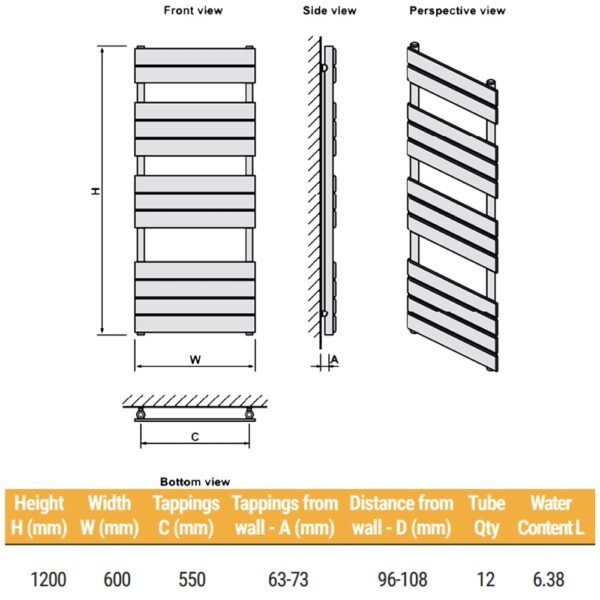 Eastbrook Staverton Tube On Tube Straight Designer Heated Towel Rail Brushed Brass - Image 6